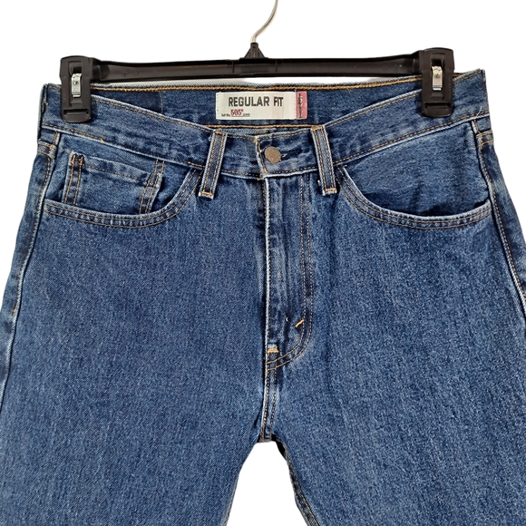 SOLDLevi's 505 Blue Jeans Men Size 32/30 Regular Fit Zipper/Button - Picture 3 of 10